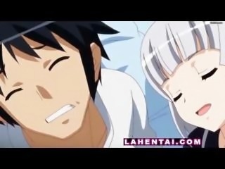 Sleepy young animated chick gives a dreamy handjob to his dick