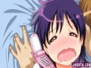 Hentai teen gets fucked while in phone