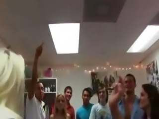 Group of horny teens fucking on college