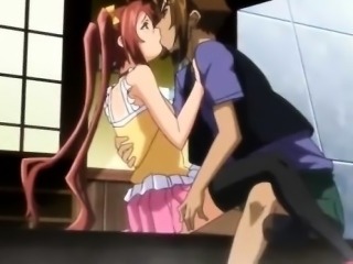 Anime sweetie gets cunt and tits grabbed from her back