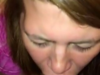 holds it in her mouth and its explodes in mouth. cum in mouth and swallow...