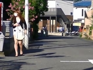 japanese MILF shameful exposure in miniskirt high heels street exhibition!