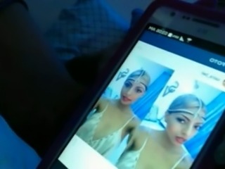Exotic webcam Arab beauty in scarf was rubbing her juicy bald pussy
