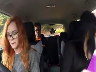Ella Hughes and Jasmine Jae get pounded hard at driving lesson