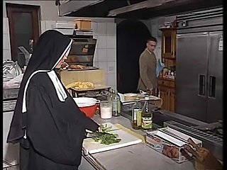 German nun assfucked in kitchen